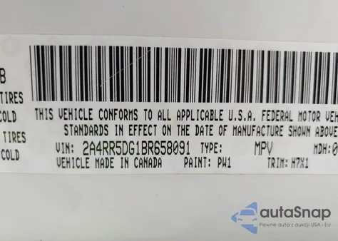 2011 Chrysler Town & Country Touring z USA, uszkodzony, nr VIN 2A4RR5DG1BR658091
